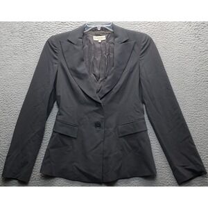 Armani Blazer Jacket Womens 8 Gray Formal Single Breasted Peak Lapel Flap Pocket